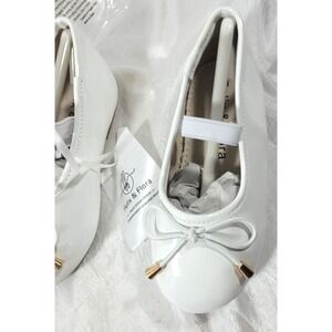Felix & Flora Toddler Girl's Mary Jane Patent Leather Flats - White - Size 7